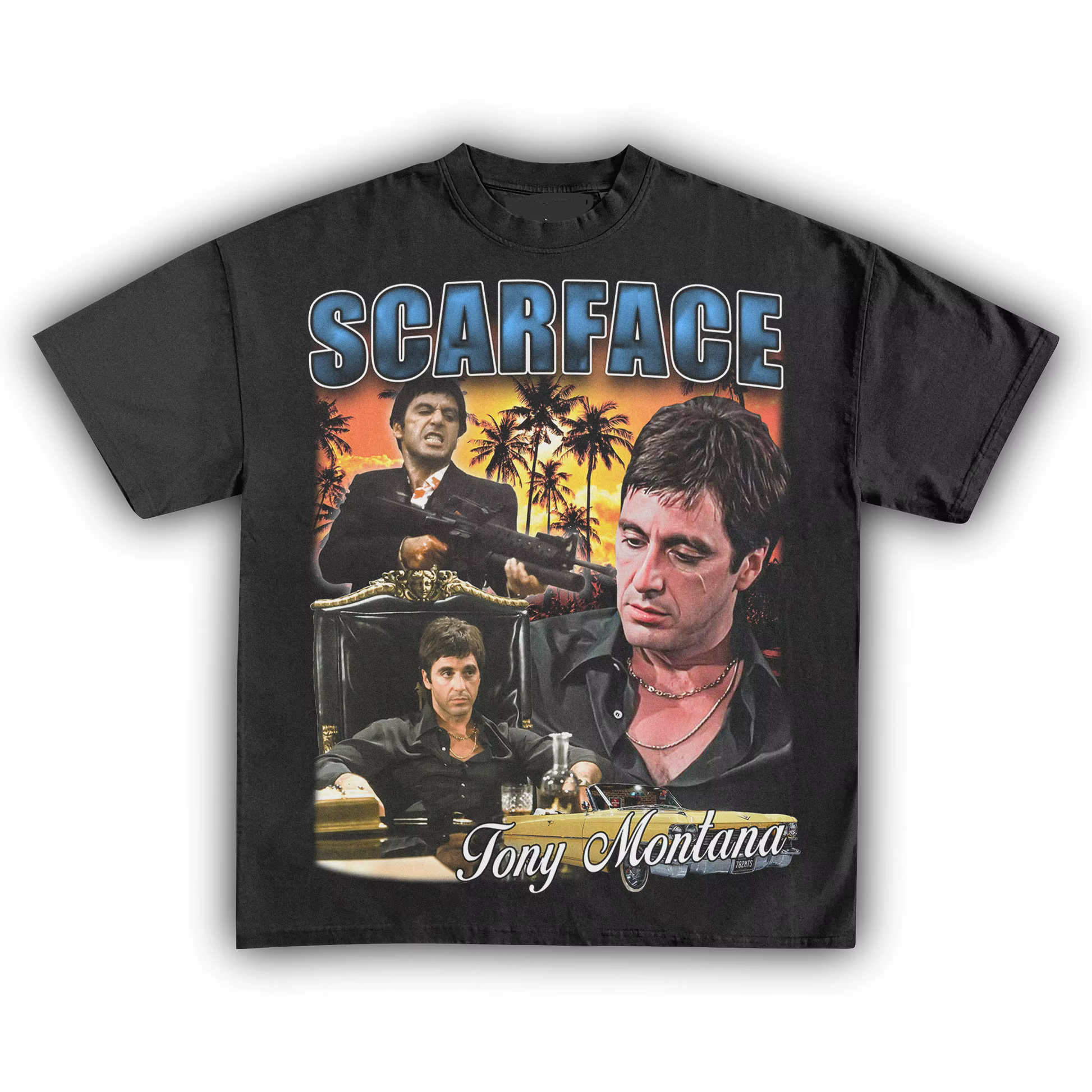 T-shirt Scarface Tony Montana rétro années 80 pour hommes et femmes