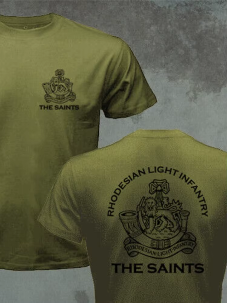 RLI Commando Rhodesian-T-shirt à Manches Courtes en 100% Coton