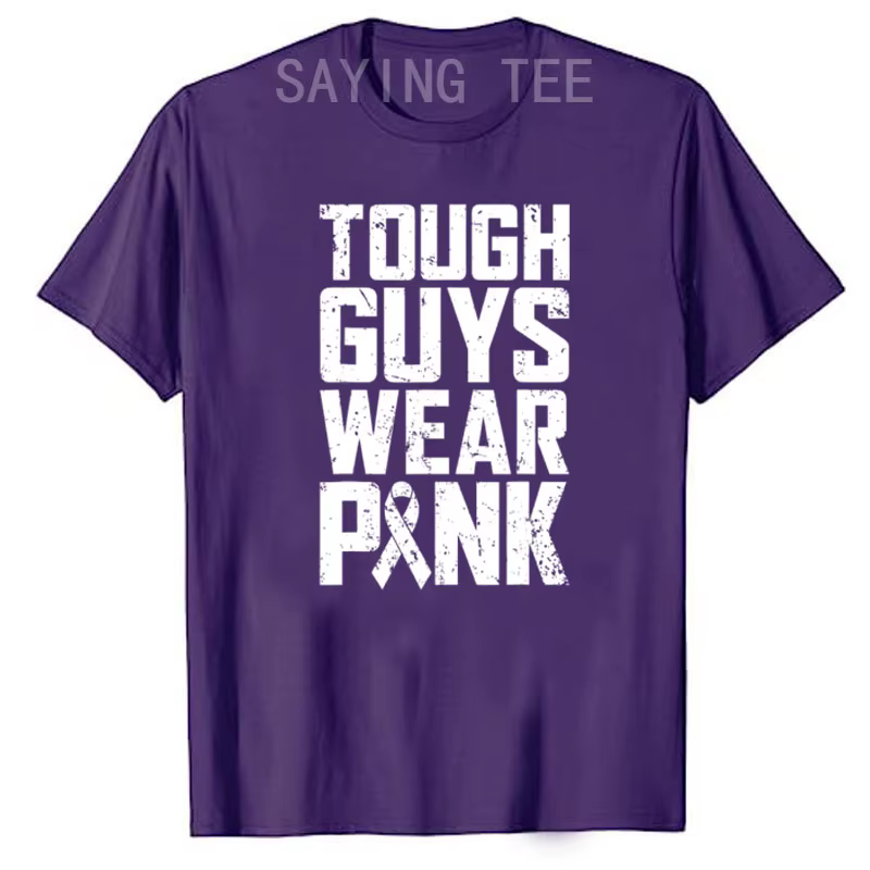 Tough Guile Wear-T-shirt rose de sensibilisation au cancer du sein pour hommes et garçons