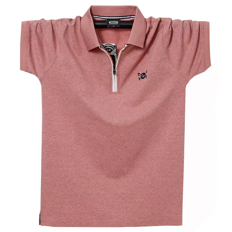Polo Décontracté à Manches Courtes pour Homme, Vêtement à Revers, Fermeture Éclair, Respirant, Demi-Manches, 4XL, 5XL, 6XL, Nouvelle Collection Été