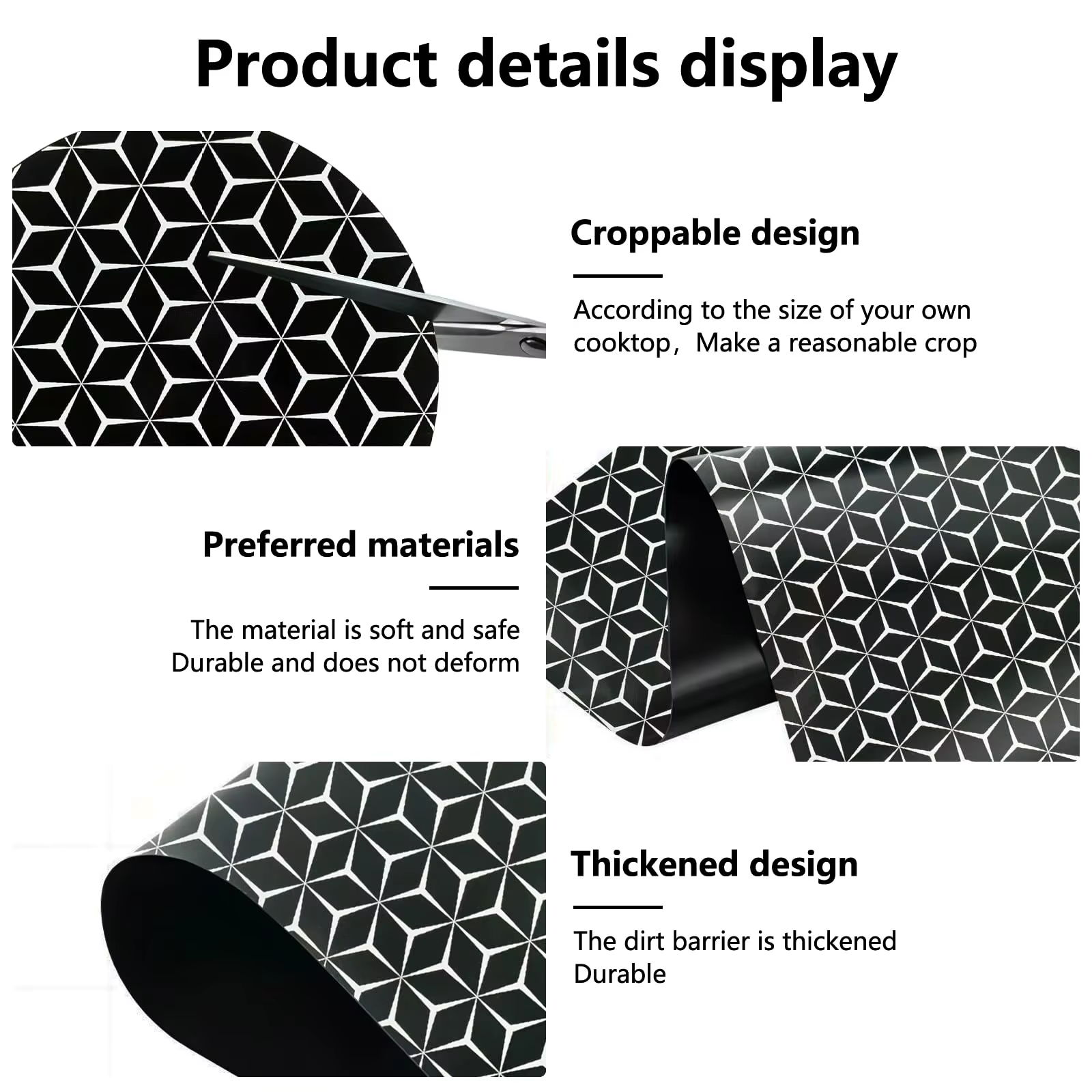 Tapis de protection pour table de cuisson à induction - Coussin en silicone en fibre de verre