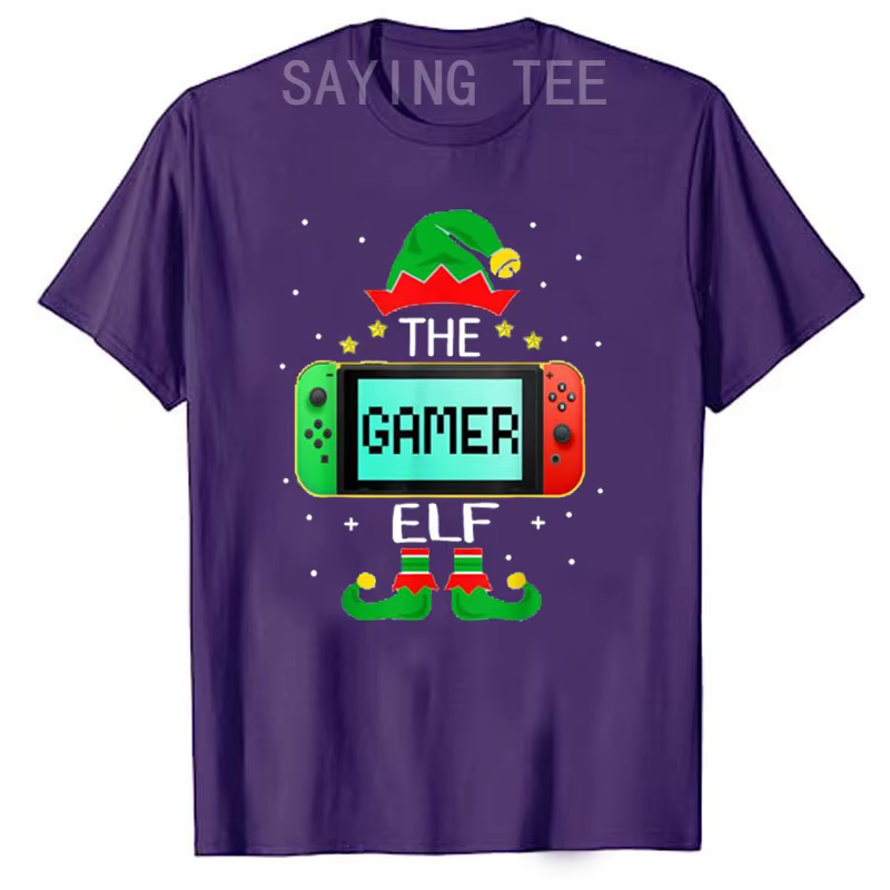 T-shirt de Noël elfe assressentiGamer Family Gaming pour enfants et hommes