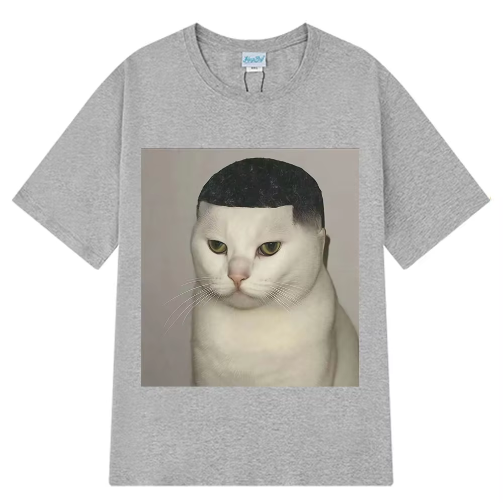 T-shirt humoristique avec motif de chat coupé à la tondeuse