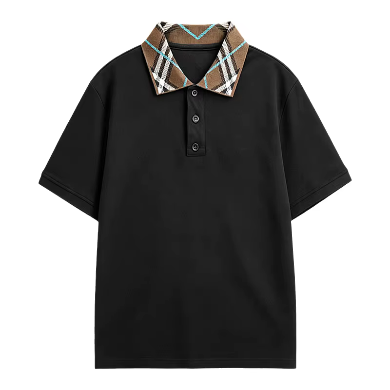 Polo tendance rétro à carreaux pour homme