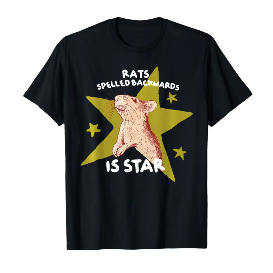 T-shirt pour femme avec motif 'Rats Spelled Backwards Is Star' (Meme Rat)
