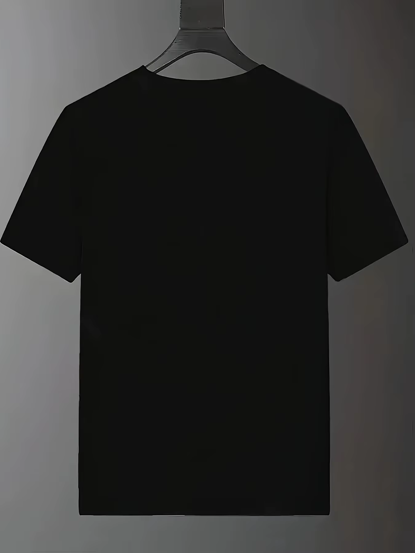 T-shirt imprimé simple coupe trapèze, col rond ample, manches courtes, style décontracté, respirant et doux pour la peau