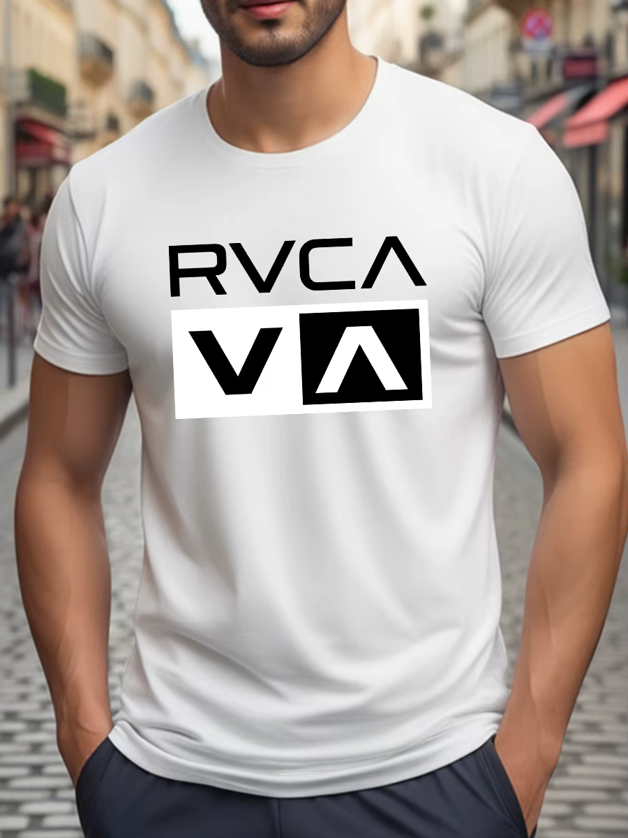 T-shirt blanc à manches courtes et col rond avec imprimé graphique noir