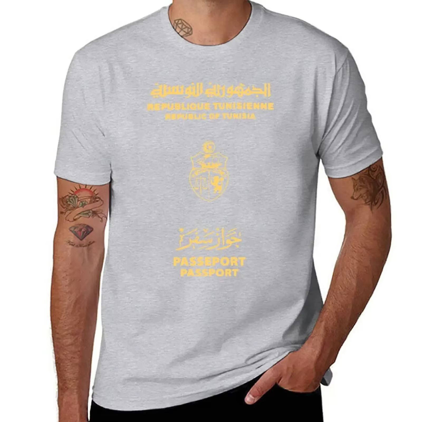 T-shirt à manches courtes avec imprimé animal pour hommes