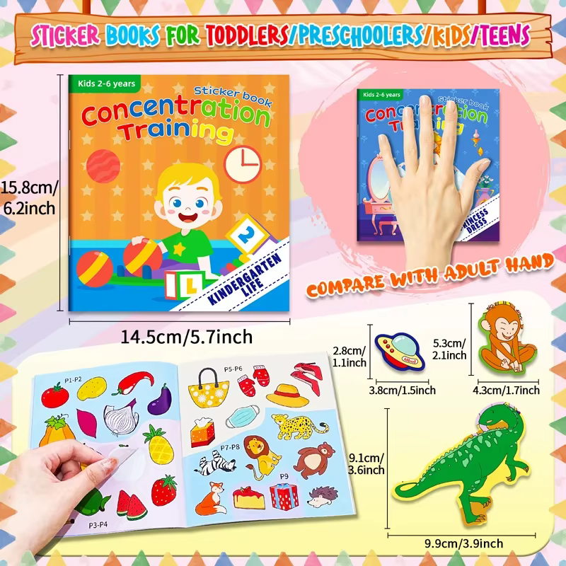 Jouets Montessori, autocollants de dessin animé
