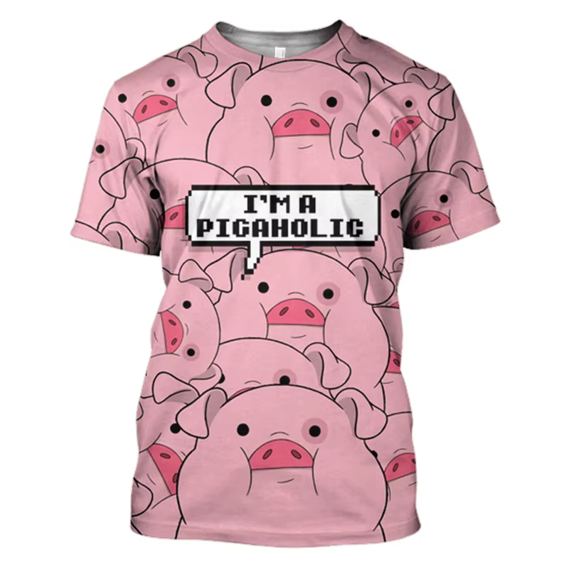 Mignon drôle cochon impression 3D T-shirt pour hommes femmes nouveau dans la mode