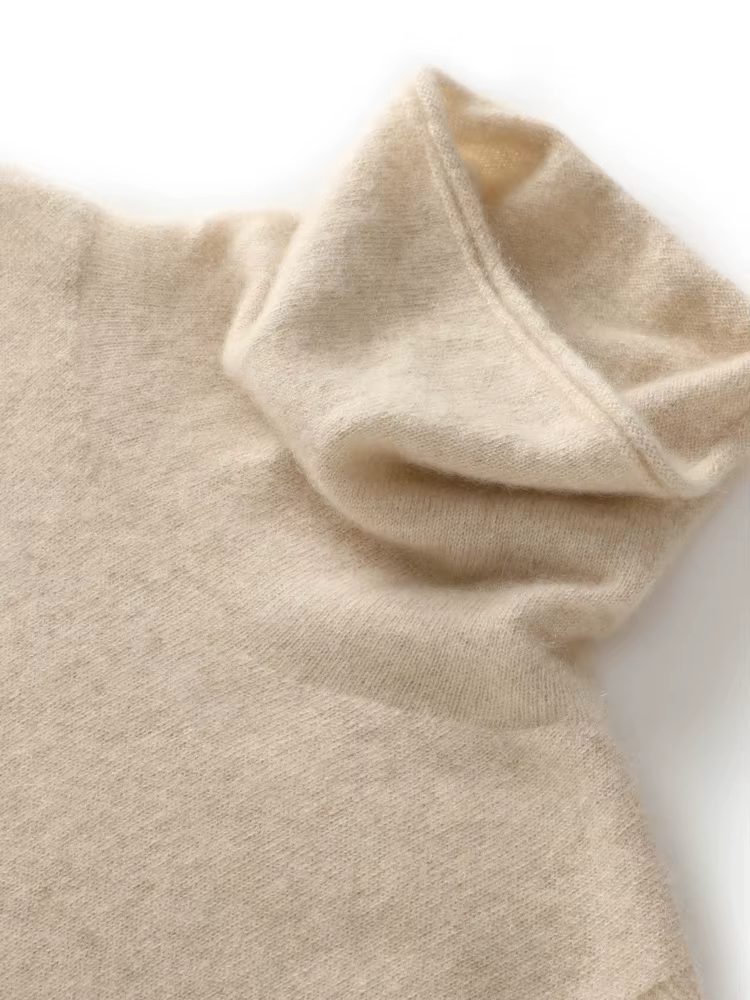 Femmes 100% laine mérinos pulls sans manches col roulé pull gilet