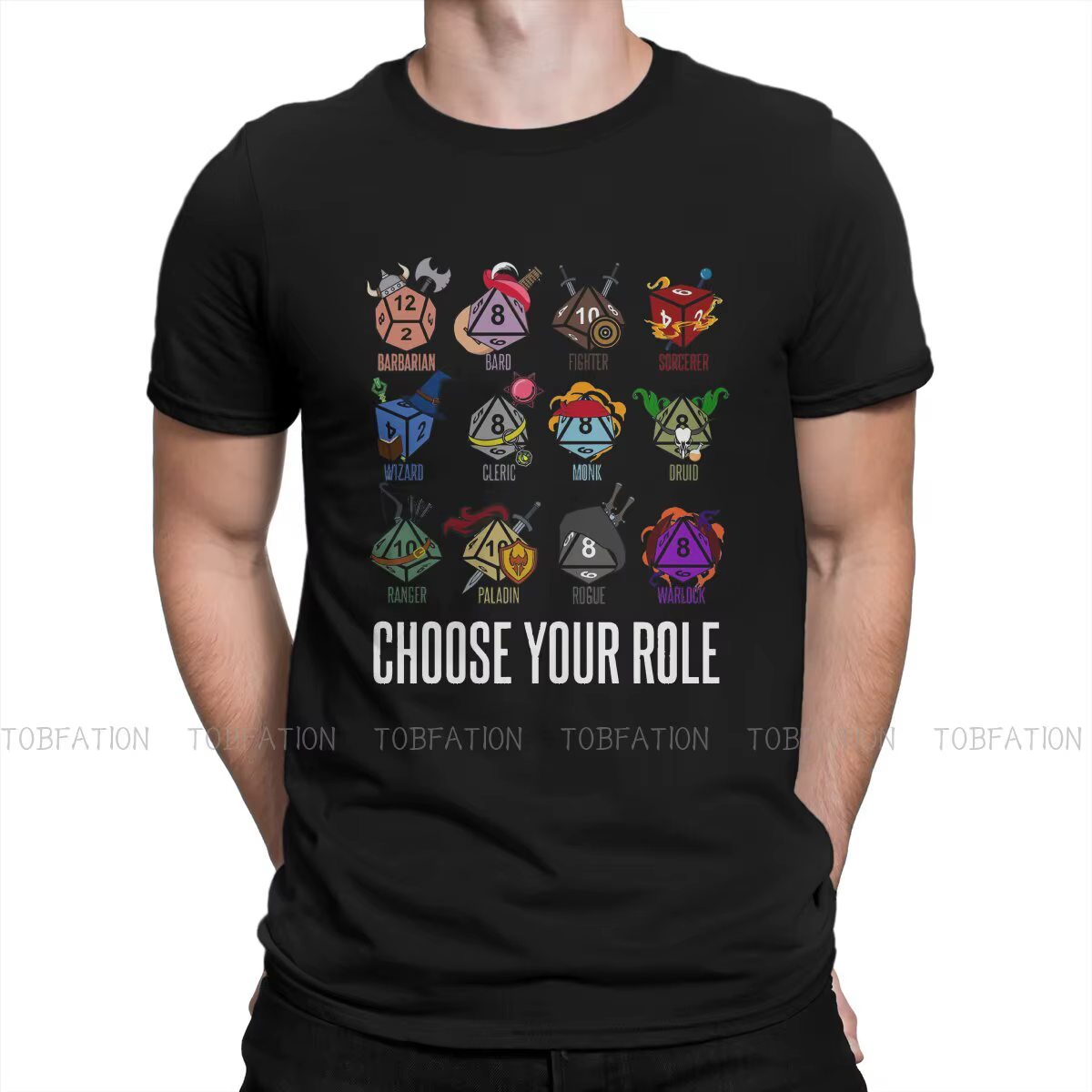 Personnage classe Hit dés t-shirt Homme hommes Streetwear Blusas ample coton