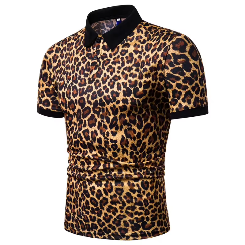 Polo à motif léopard pour hommes