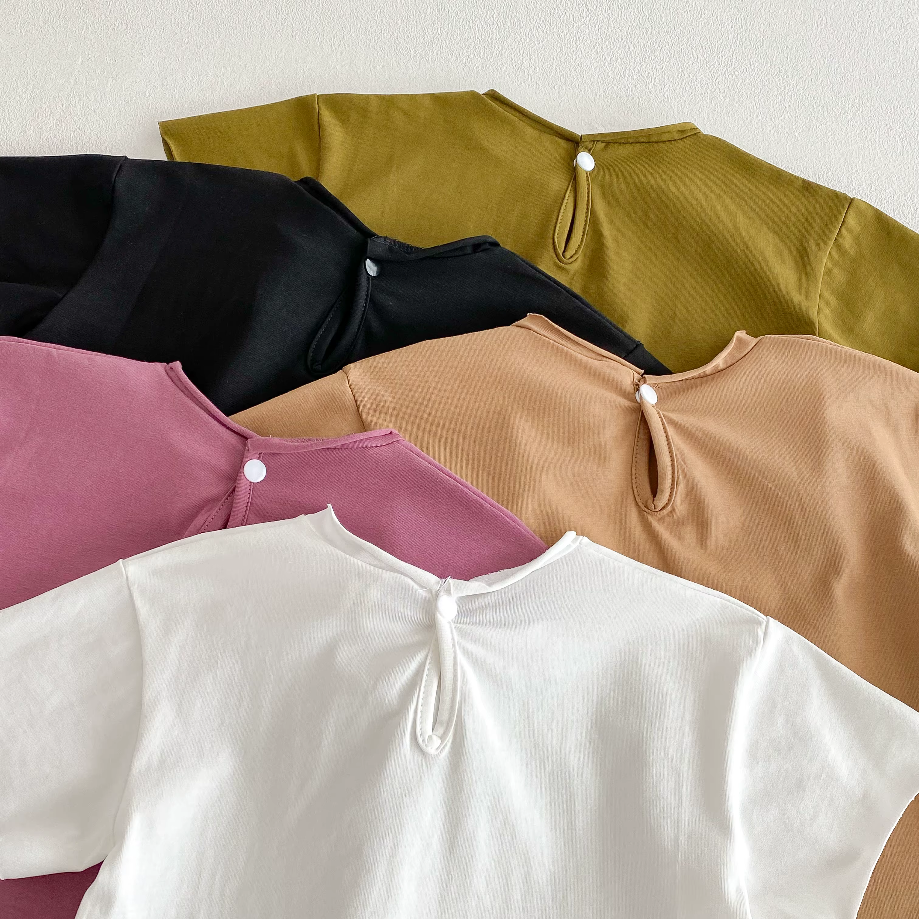 Infantile bébé garçons filles T-shirt été mince nouveau-né Vintage enfant en bas âge solide