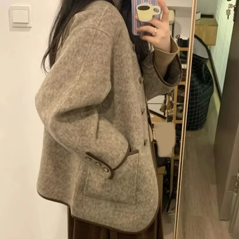 Manteau en mélange de laine pour femmes