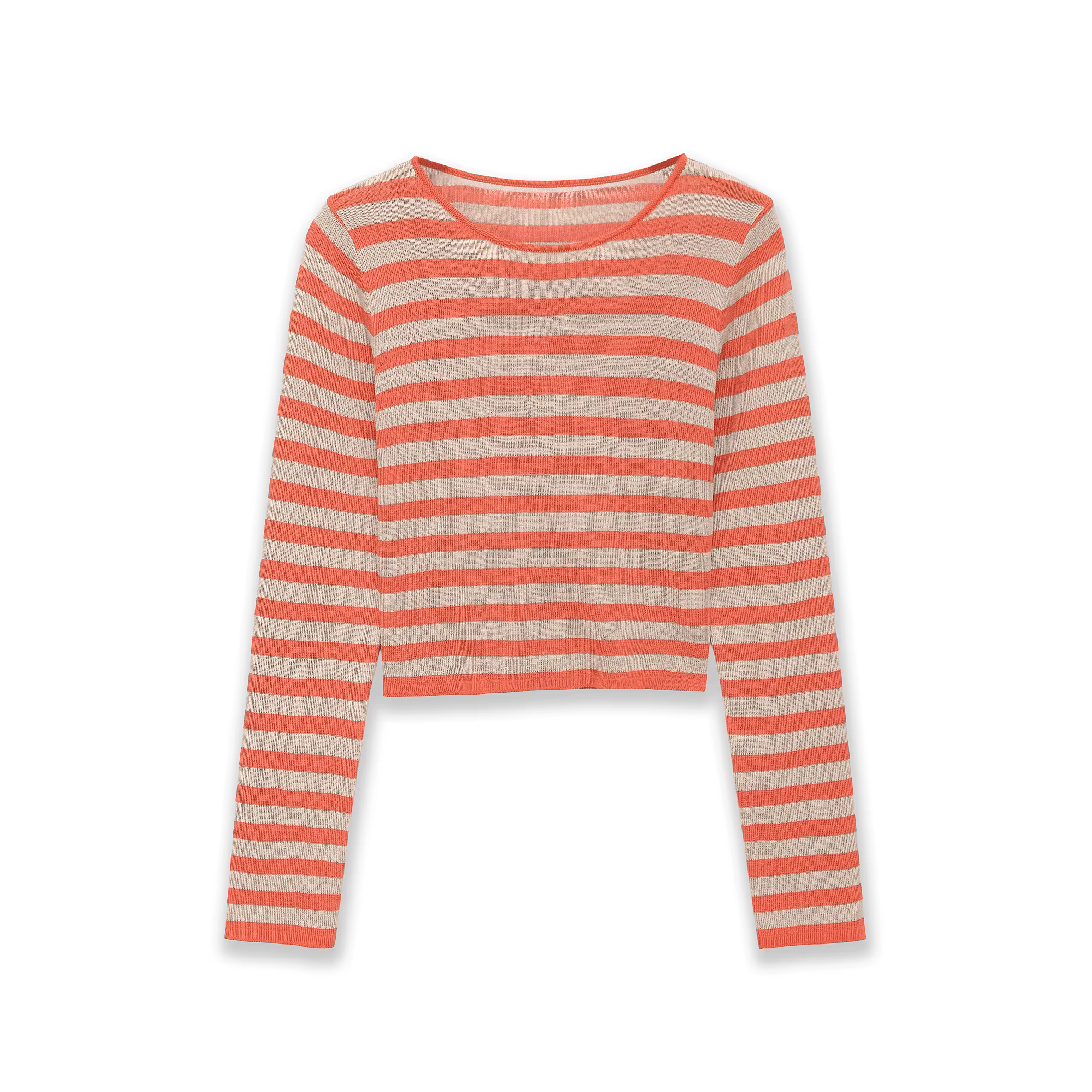 T-shirts rayés à manches longues slim pour femmes