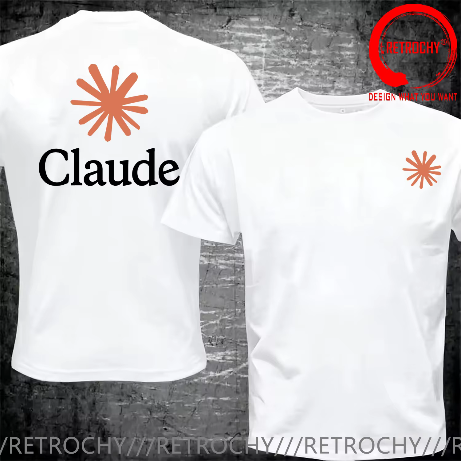 T-shirt Homme Tendance Décontracté avec Design Amusant Claude AI – Vêtement Stylé et Confortable