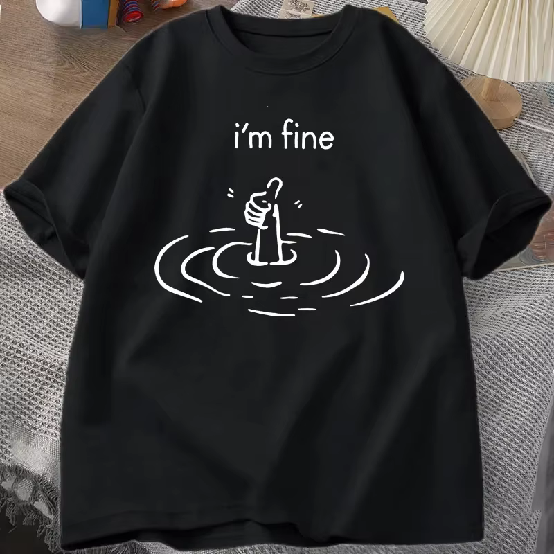 T-shirt imprimé Im Fine Back pour femmes