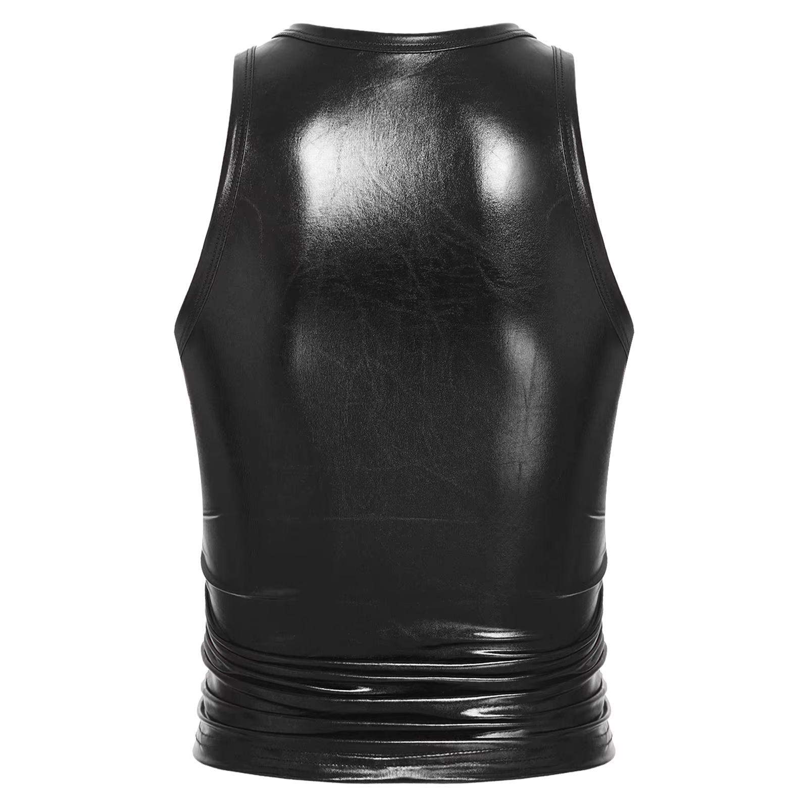 Femmes collants brillants débardeurs brillant métallique fête Camisole gilet mode Bar tenue de club col rond sans