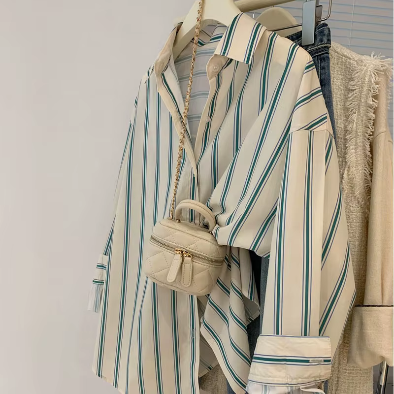 Chemise à manches longues et col POLO pour femme