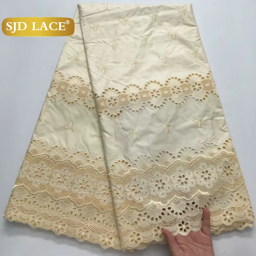 SJD dentelle suisse Voile africain coton