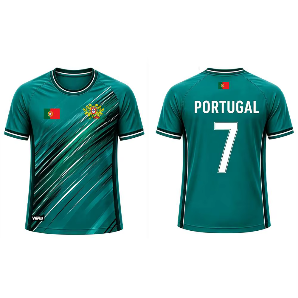 Maillot de football pour homme avec imprimé drapeau du Portugal 2026