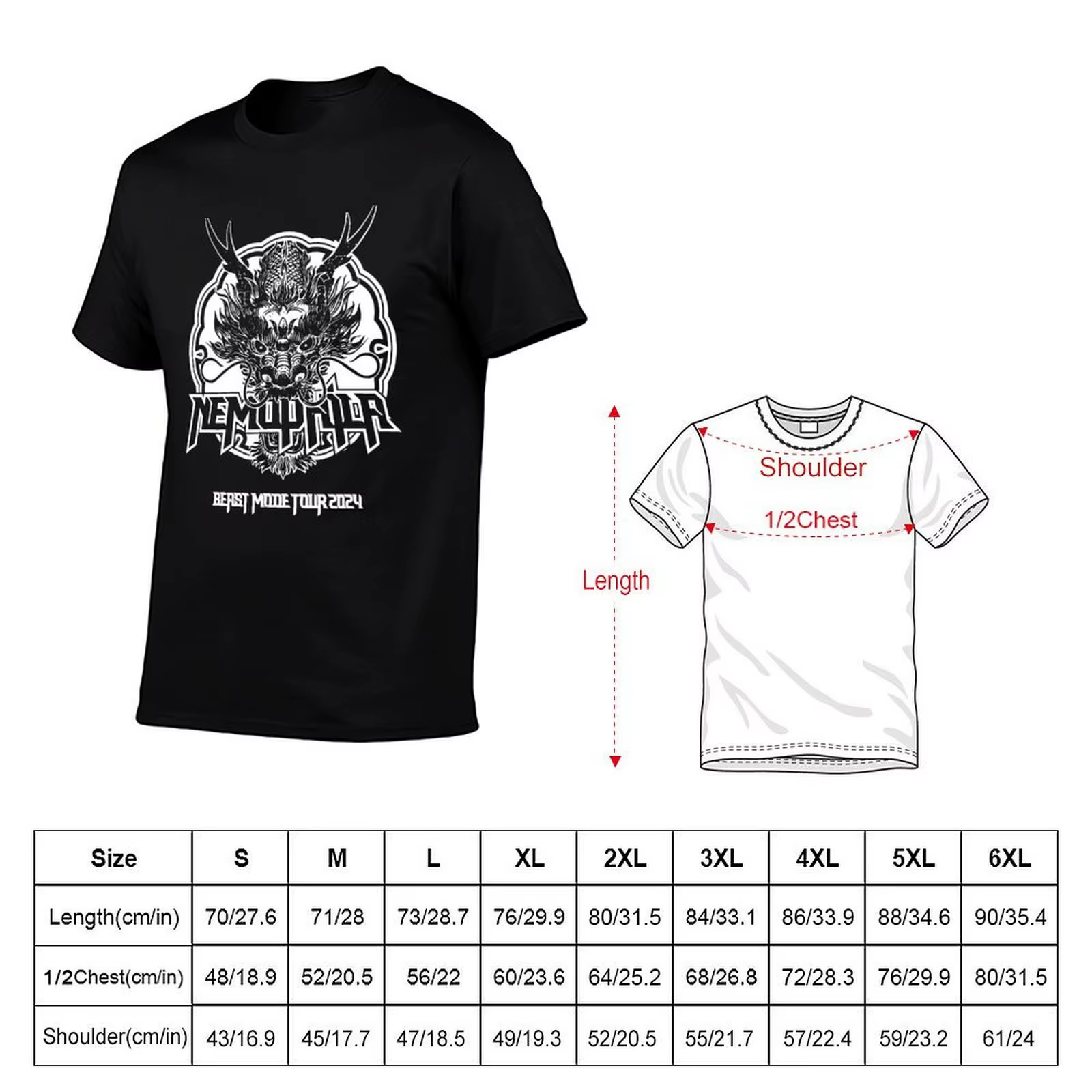 Nemophila Beast Mode T-Shirt noir coton t-shirts graphiques animal prinfor garçons