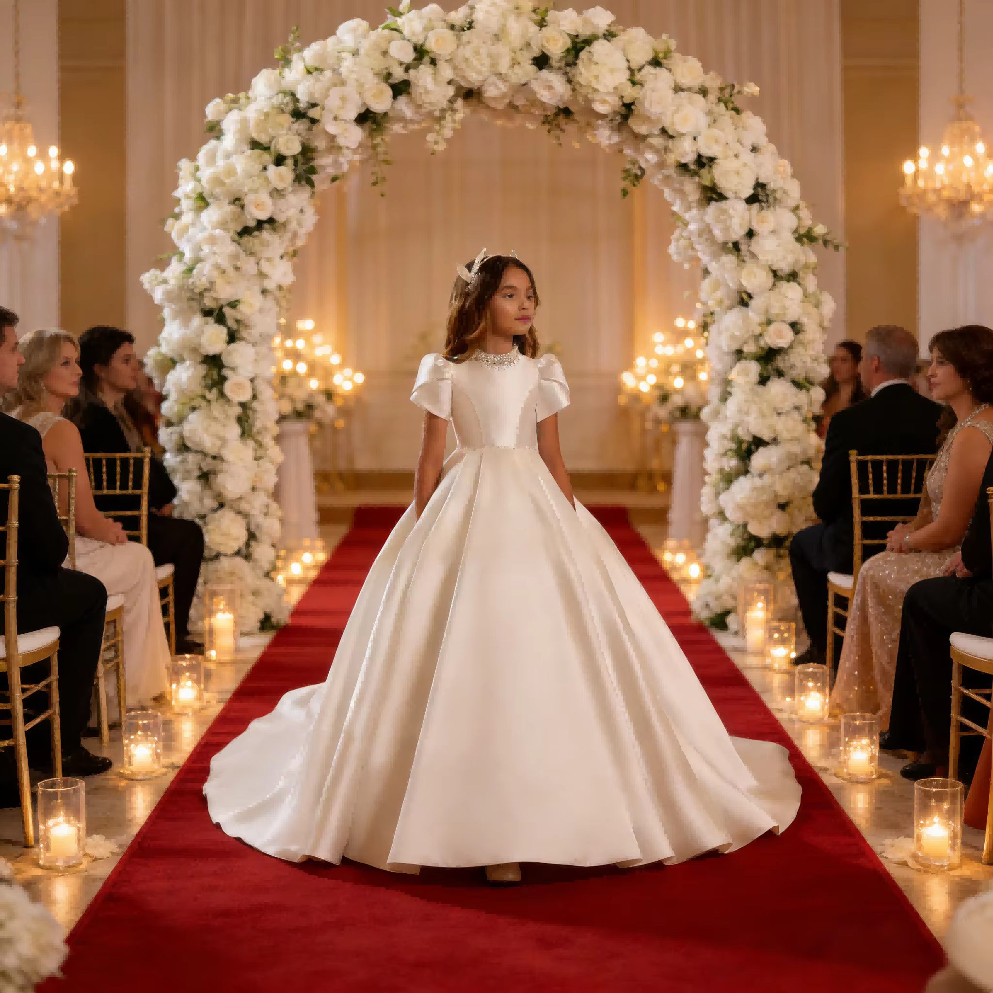 Robe de mariée blanche en Satin pour filles