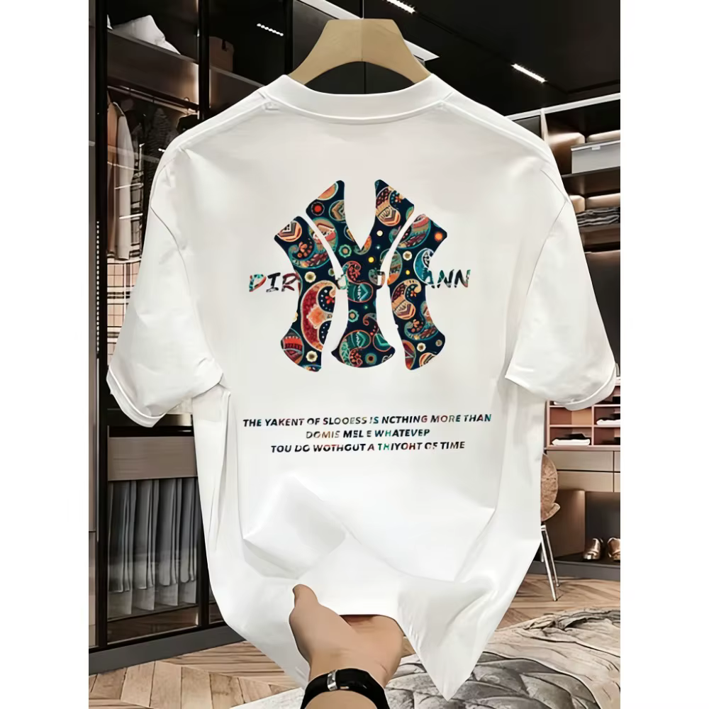 T-shirt imprimé Paisley NY de marque tendance et luxueuse