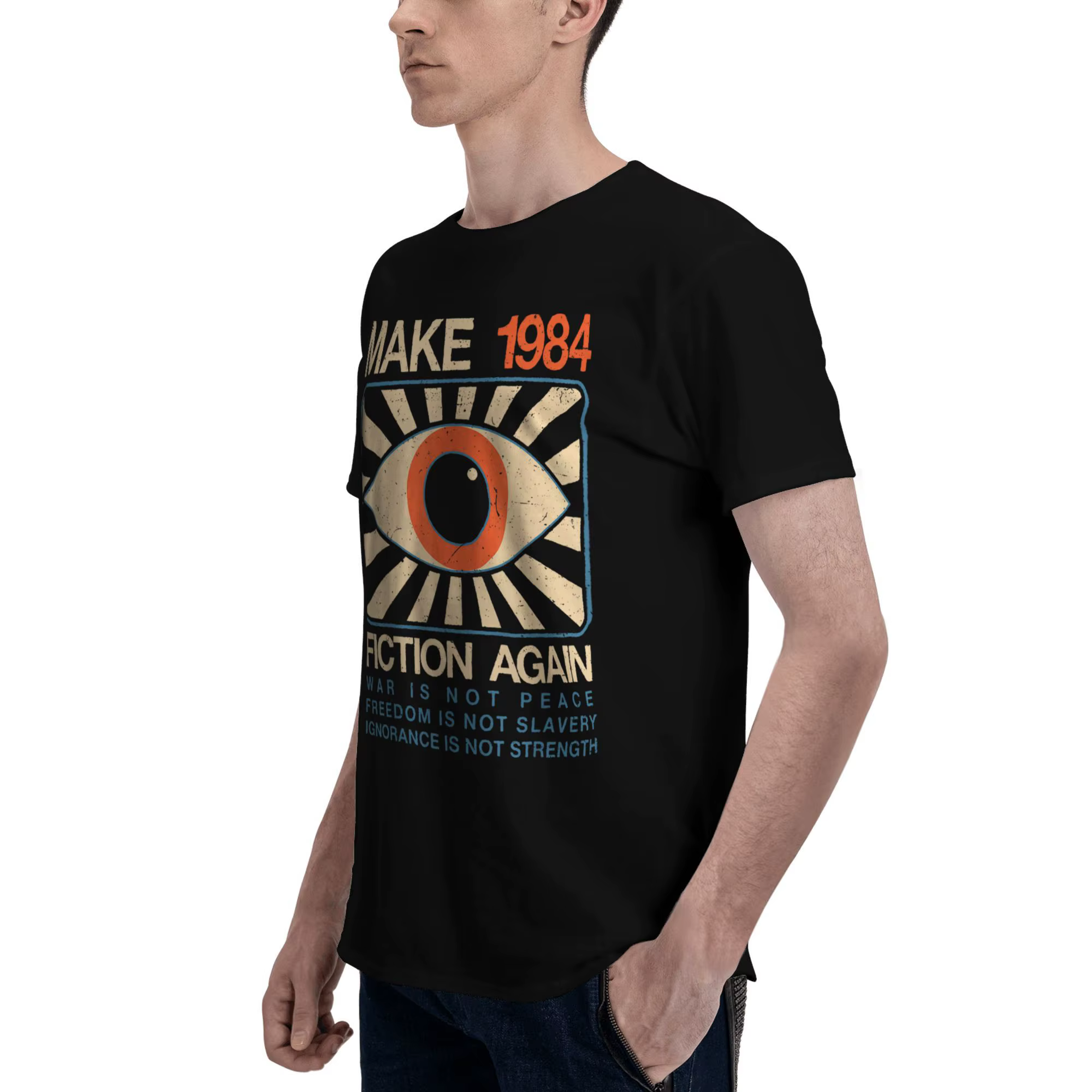 Faire 1984 Fiction Again Dystopian hommes t-shirts 1984 George Orwell T-Shirt à manches courtes col rond T-Shirt vêtements en coton