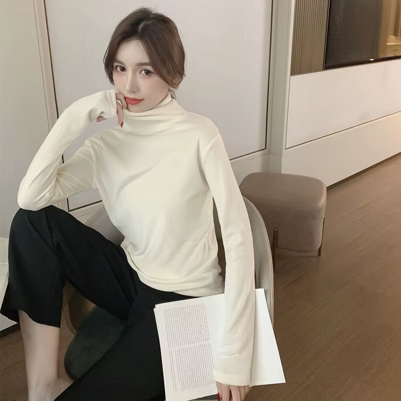 T-shirts Slim pour femmes 2025 col roulé