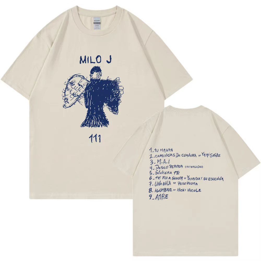 Rappeur Milo J Tour T-shirt 111 Album Merch T-Shirts hommes femmes mode Hip Hop manches courtes