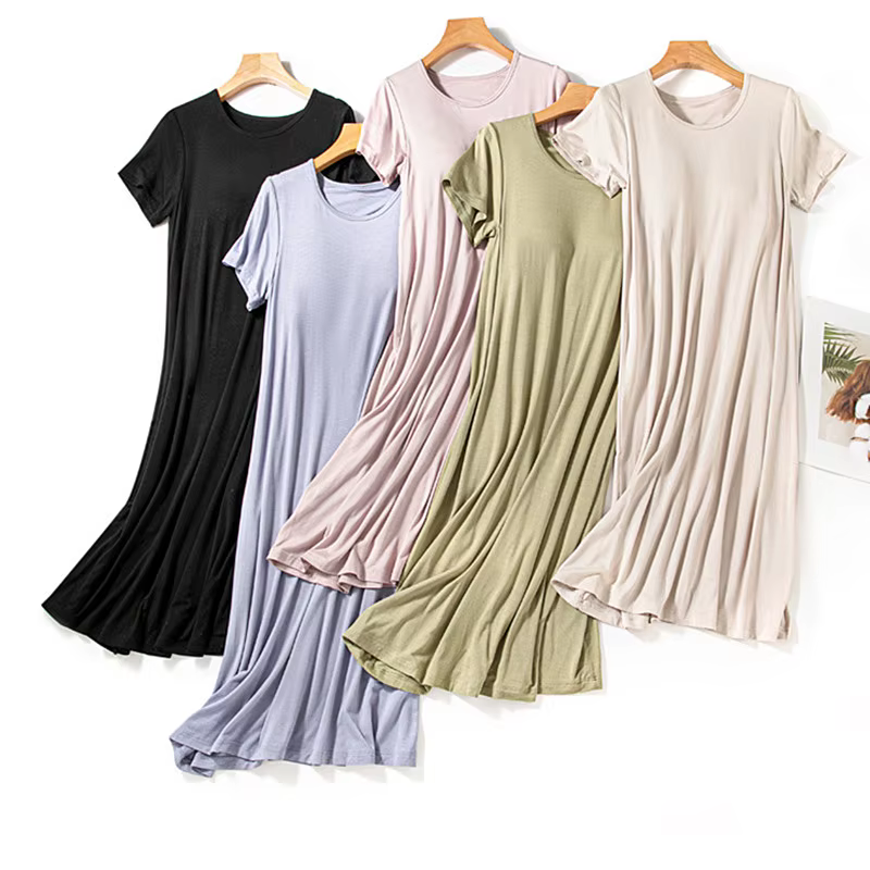 Chemise de nuit à manches courtes pour femmes