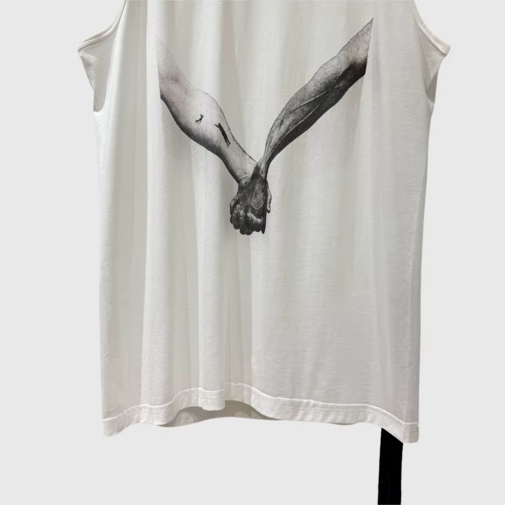 High Street Tees Débardeurs Style Homme Été Nouveau Bras Imprimé Sangle Conception Lâche Grand Décontracté Mode Polyvalent Débardeur