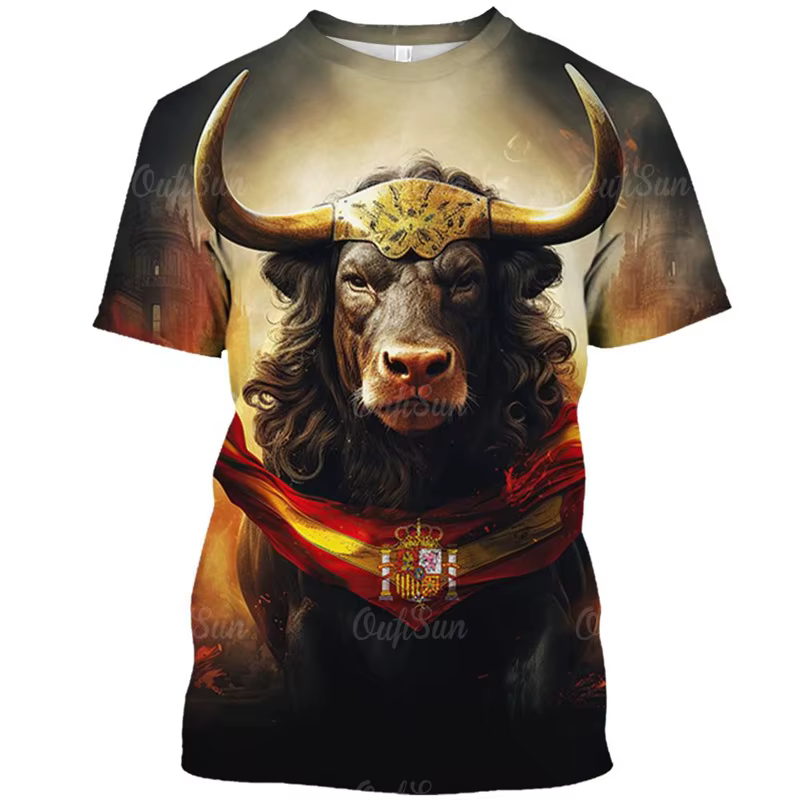 T-shirt graphique de taureau espagnol pour hommes et femmes