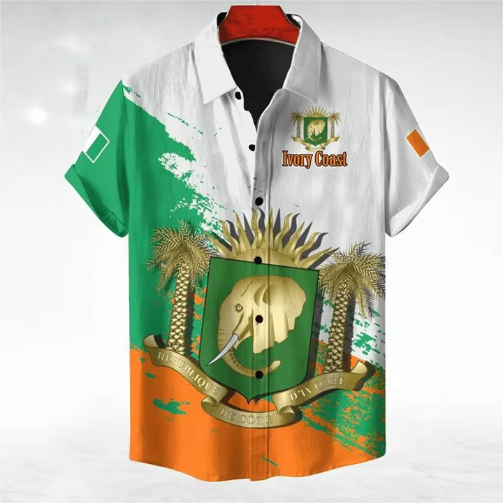 Chemise hawaïenne à manches courtes pour hommes