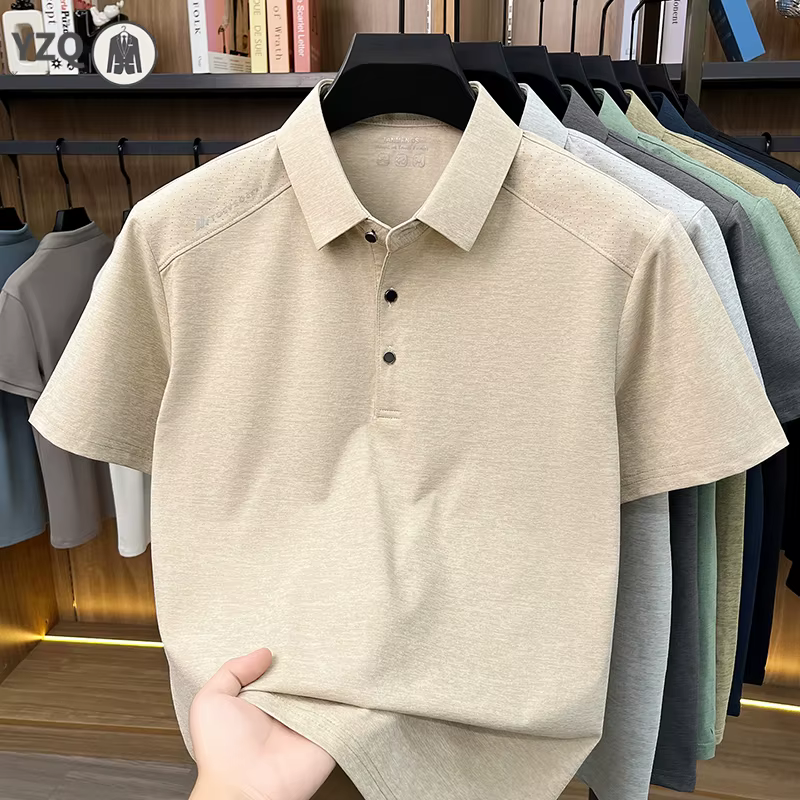 Polo basique pour homme avec col et boutons