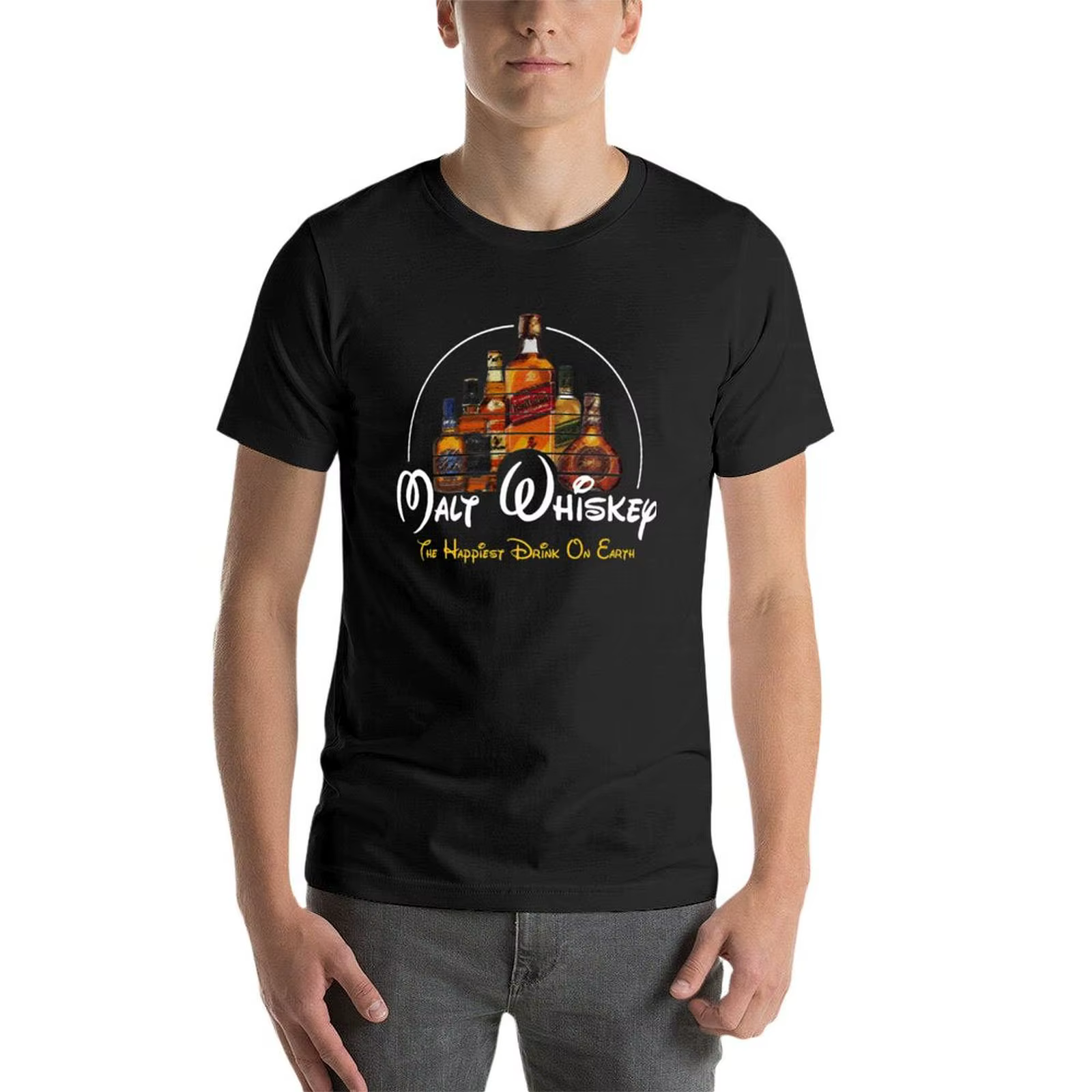 T-shirt Malt Whisky pour hommes, mode hippicopter, funny pun parody