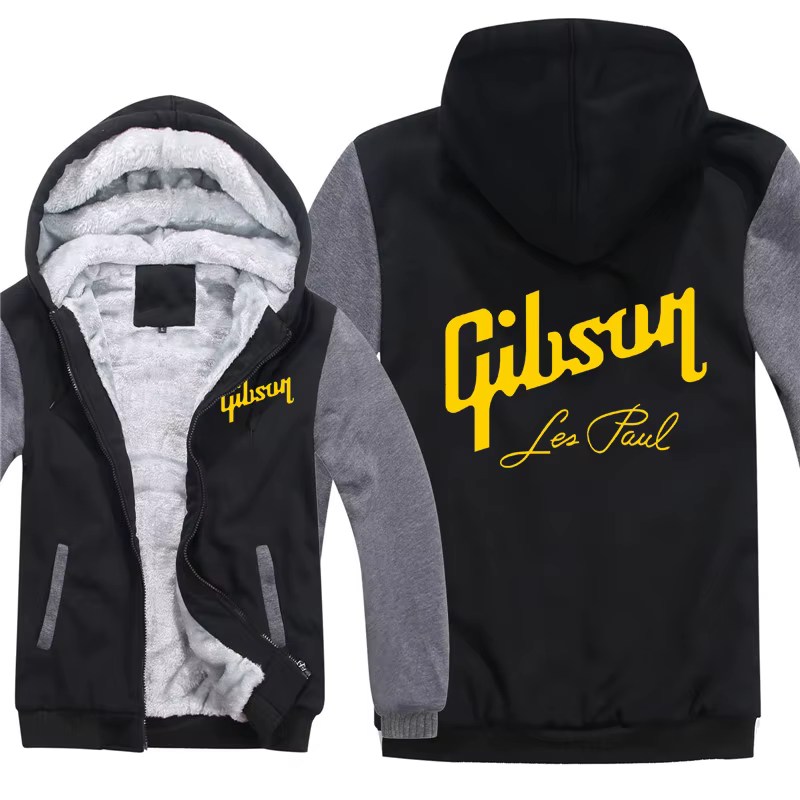 Gibson Les Paul sweat à capuche pour homme manteau hiver chaud polaire guitare