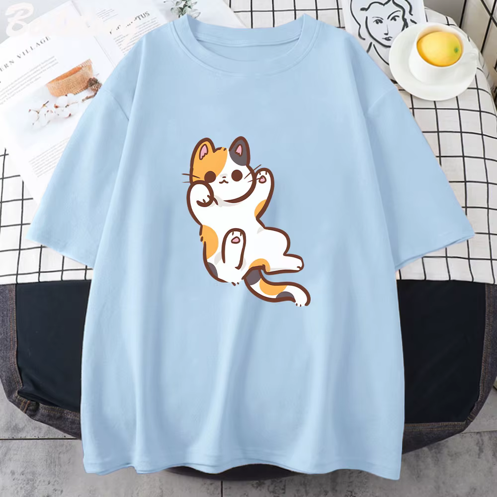 T-shirt graphique Calico Cat pour femme