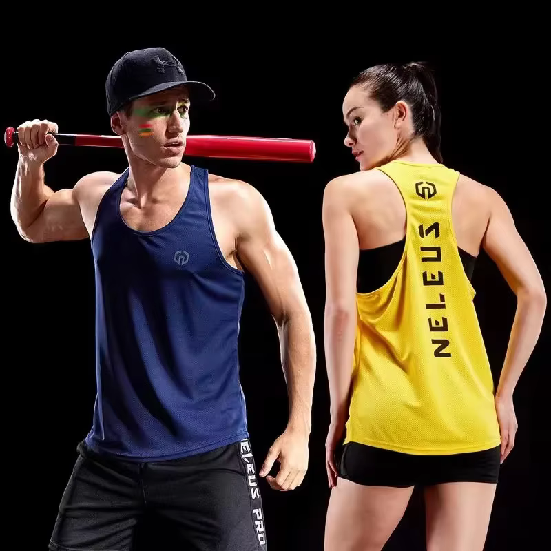 Nouveaux hommes adultes femmes en cours d'exécution chemises en plein air serré débardeur de gymnastique Fitness sans manches T-shirts Sport exercice basket-ball gilet vêtements