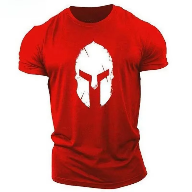T-shirt pour homme imprimé en 3D avec casque de Sparte