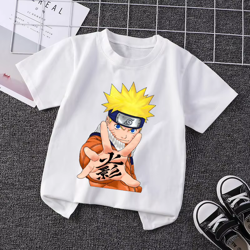 T-shirt Naruto en coton à manches courtes pour garçon