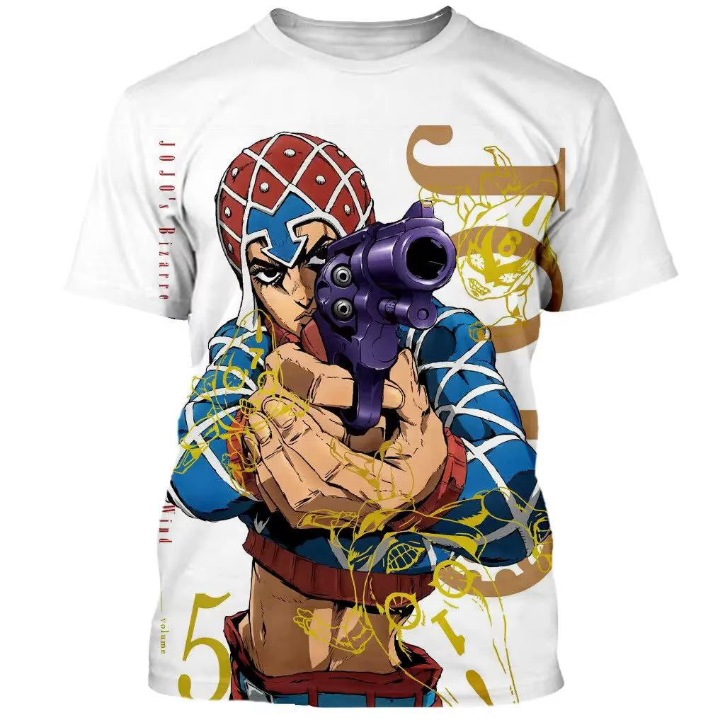 2024 Nouveau Jojo Bizarre Adventure T-Shirts Anime Manga Impression 3D Streetwear Hommes et Femmes Mode Surdimensionné
