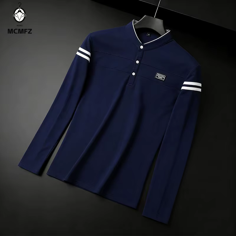 Polo à manches longues noir pour homme
