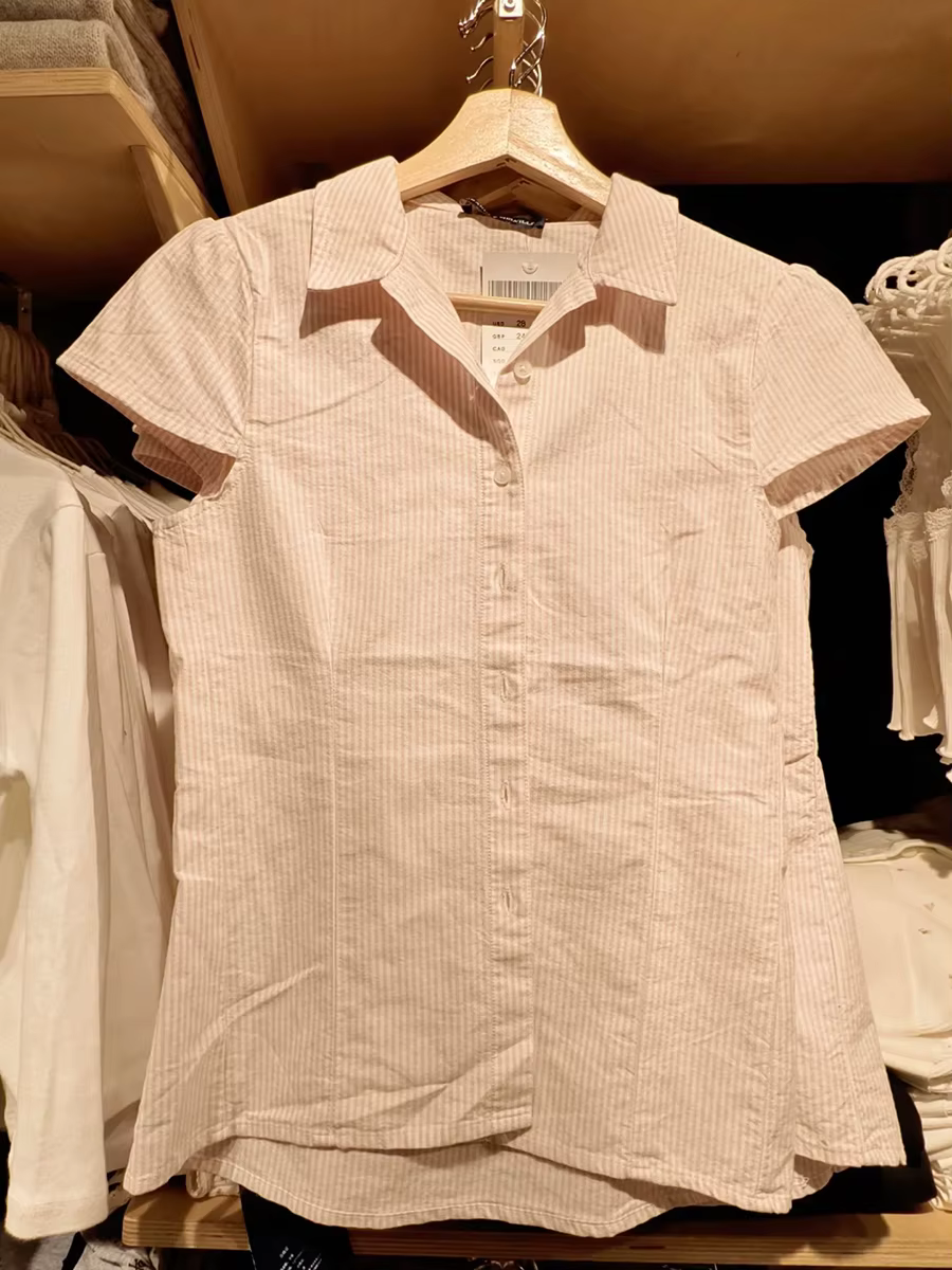 T-shirt Slim à rayures roses pour femme