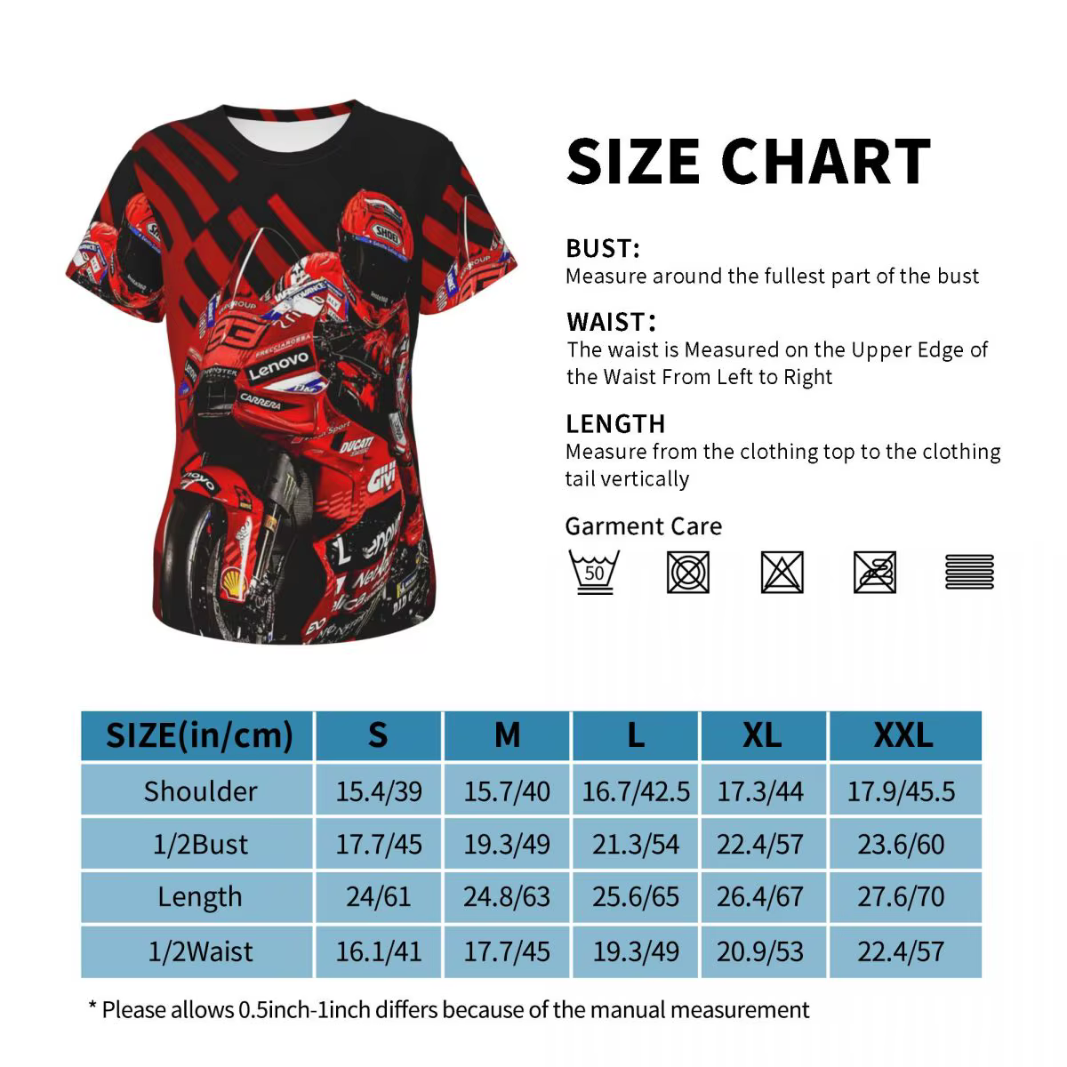 T-shirt de course de moto Marqueze pour femme