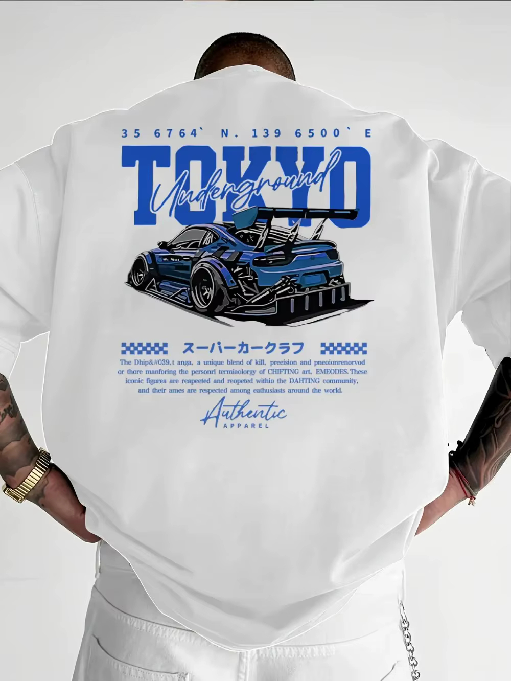 T-Shirt de dérive de voiture de course JDM pour hommes