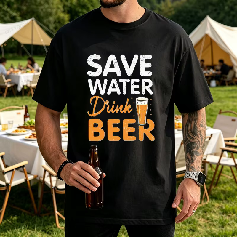 T-shirt pour homme avec citation amusante sur la bière