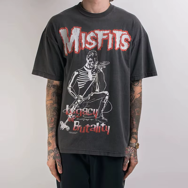 T-shirt décontracté Misfits Band Rock Hardcore Punk pour hommes et femmes